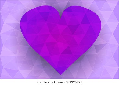 abstract vector purple crumpled heart.