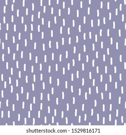 Abstract vector purple seamless pattern with white short curved lines. Vertical direction. Scandinavian minimalist, ornament for print, wallpaper, flat design.