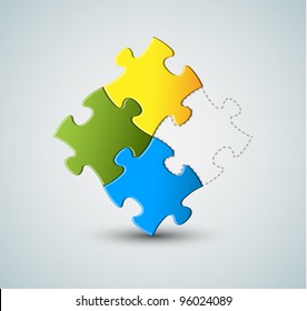 Abstract vector puzzle / solution background - missing piece