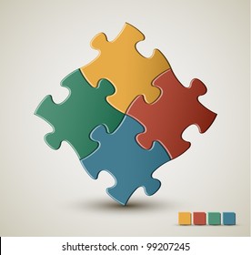 Abstract vector puzzle / solution background with retro colors