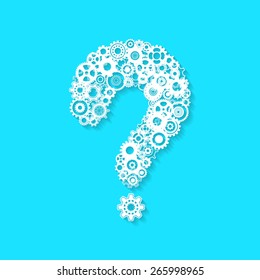 Abstract vector question mark icon with shadow