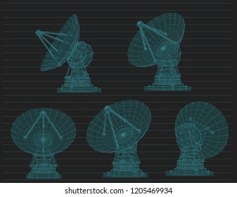 abstract vector. Radio antenna. astronomy and space research