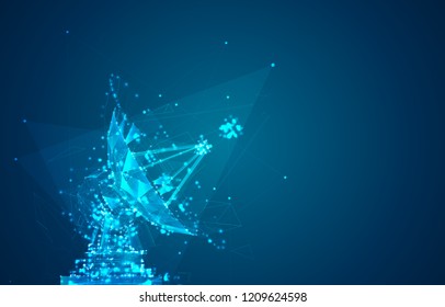 abstract vector. Radio antenna. astronomy and space research