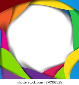 Abstract vector rainbow background overlap layer and shadow - vector illustration eps10