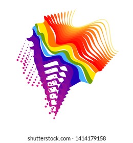 Abstract vector rainbow blur. Bright colored splashes.