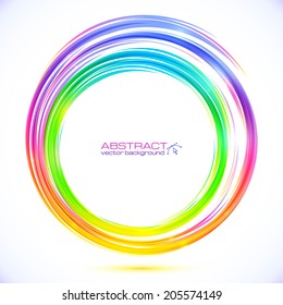 Abstract vector rainbow circle frame