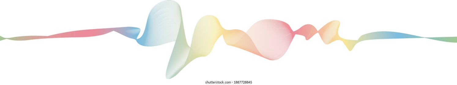 abstract vector rainbow wave melody lines on white background