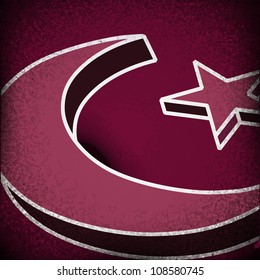  Abstract vector Ramadan Kareem greeting card in dark red color.