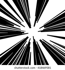 Abstract vector rays on white background. Explosive illustration with dynamic shapes. Monochrome wallpaper with sparkle. Holiday firework with text template. Dynamite burst. Dynamic blast elements.