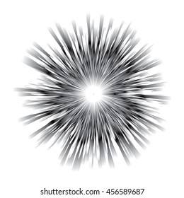 Abstract vector rays on white background. Explosive illustration with dynamic shapes