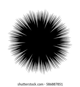 Abstract vector rays on white background. Explosive illustration with dynamic shapes