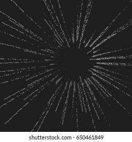 Abstract vector rays on white background. Explosive illustration with dynamic shapes. Monochrome wallpaper with sparkle. Holiday firework with text template. Dynamite burst. Dynamic blast elements.