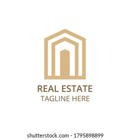 Abstract vector real estate logo. Home icon.