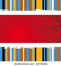Abstract vector red background with color lines elements