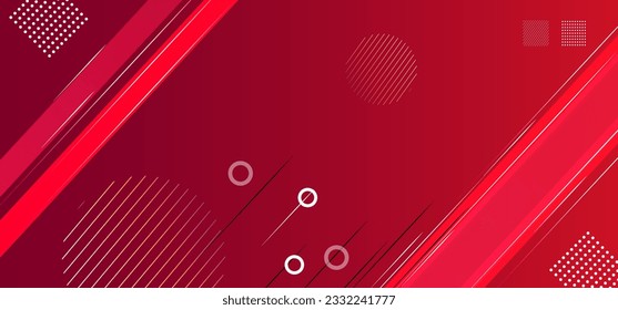 Abstract vector red background with geometric shapes and elements.