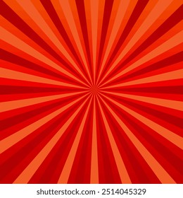 Abstract vector red background rays in retro style
