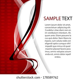 Abstract vector red background with white lines