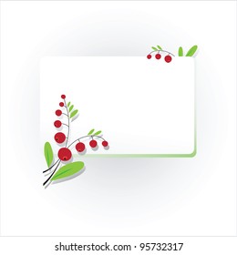 abstract vector of red berries against the white frame / red berries