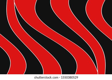 Abstract vector red and black background with curved lines. Pattern backdrop for landing pages.