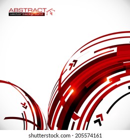 Abstract vector red and black circles background