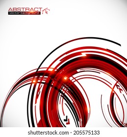 Abstract vector red and black spiral background