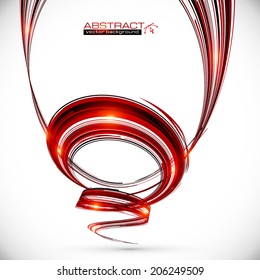 Abstract vector red and black spiral circles background