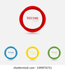 Abstract vector red element with glitter on a white background