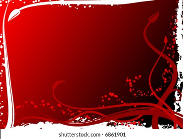 Abstract vector of a red floral