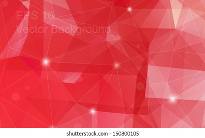 Abstract vector red geometric background, triangulation generic backdrop for design, colorful horizontal template