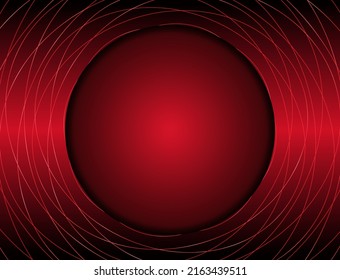 Abstract vector red neon background illustration with round swirl lines for design 
