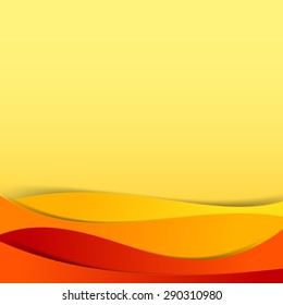 Abstract vector red orange yellow background overlap layer and shadow - vector illustration eps10