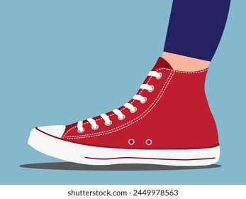 Abstrakte Vektorgrafik rote Schuhe, animierter Stil, Cartoon-Stil mit hoher Qualität.