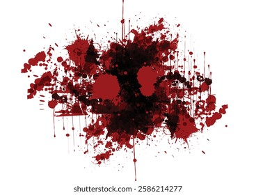 Abstract Vector Red Splatter: Blood Color Design Elements on Isolated Background, Vector Illustration for Graphic Design