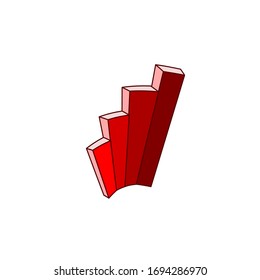 Abstract Vector Red Vertical Bar On White Background