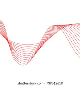Abstract vector . abstract vector red waves 