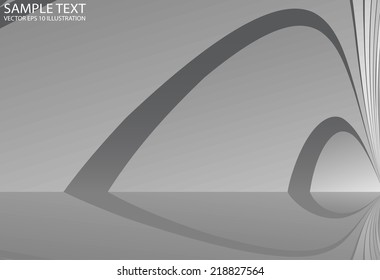 Abstract vector reflected metal background illustration - Abstract curved silver vector design template
