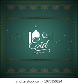 Abstract vector religious Eid Mubarak stylish background design