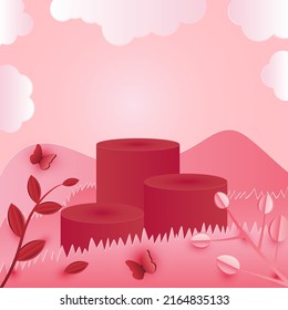 abstrakte Vektorgrafik zur Produktdarstellung. Minimale Szene von Pastel. Vektorpräsentationsvorlage für Ihr Produkt. Bearbeitbar.