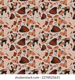 Abstract vector repeat pattern with chocolate color shades on Silver white color background.