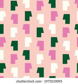 Abstract vector repeat pattern design with playful face shapes.