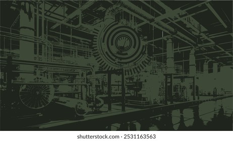 Representación Abstractas del Vector de plantas industriales - Producción y manufactura con tuberías y máquinas - Análisis y evaluación de la energía