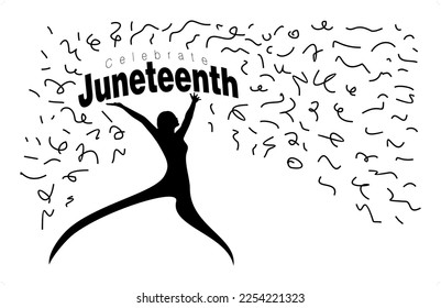An abstract vector representation of Juneteenth celebration on an isolated white background
