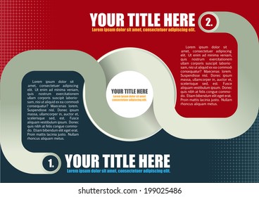 Abstract vector retro background for brochure, poster or flyer with two steps and place for texts content