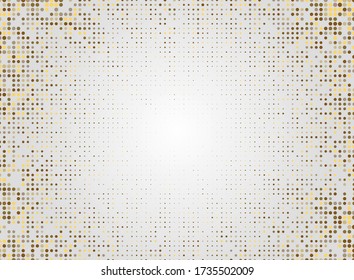 Abstract vector retro background with cartoon sun- rays made by polka dots. Colorful halftone fade
