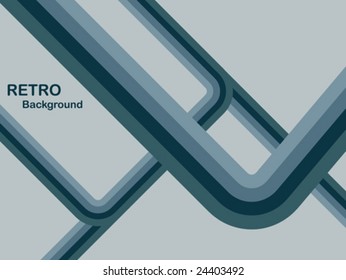 An abstract vector retro background illustration in shades of dark blue with room for copy