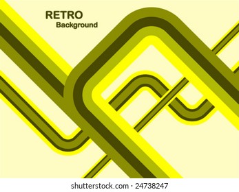 Ilustración de fondo abstracta vectorial retro en tonos amarillos con espacio para copia