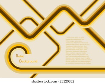 Ilustración de fondo abstracta vectorial retro en tonos amarillos y marrones con espacio para copiar