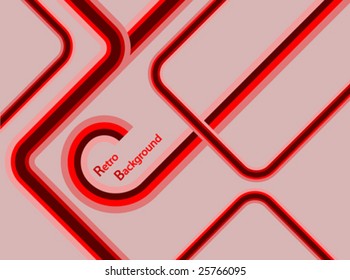 Ilustración de fondo abstracta vectorial retro en tonos rojos con espacio para copia
