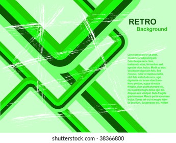Eine abstrakte Vektorgrafik mit Retro-Hintergrund in Grüntönen mit Platz für die Kopie