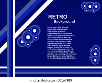 Eine abstrakte Vektorgrafik mit Retro-Hintergrund in Blau-Weiß-Tönen mit Kopienraum